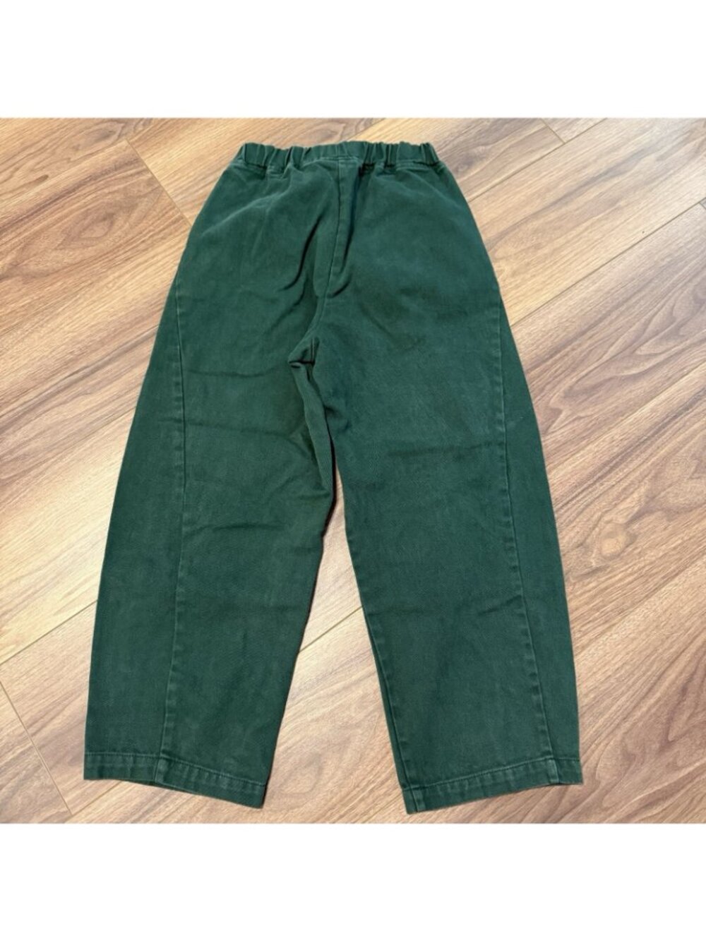 LE BON SHOPPE Arc Pants Pine Green Barrel Leg 100% Cotton Canvas Small - Picture 2 of 9